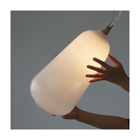 Milchweiße Glasflasche Pendelleuchte Natural Curve Milchweiße Glasflasche Pendelleuchte Natural Curve