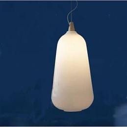 Milchweiße Glasflasche Pendelleuchte Natural Curve