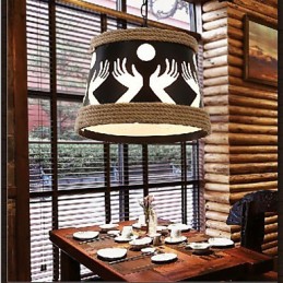 Hanf American Retro Cafe Einfacher Pastoral Kronleuchter