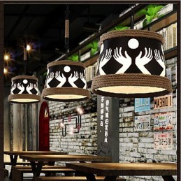 Hanf American Retro Cafe Einfacher Pastoral Kronleuchter