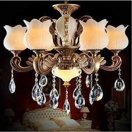 Europäische Kristall-Pendelleuchte und luxuriöse Lampe