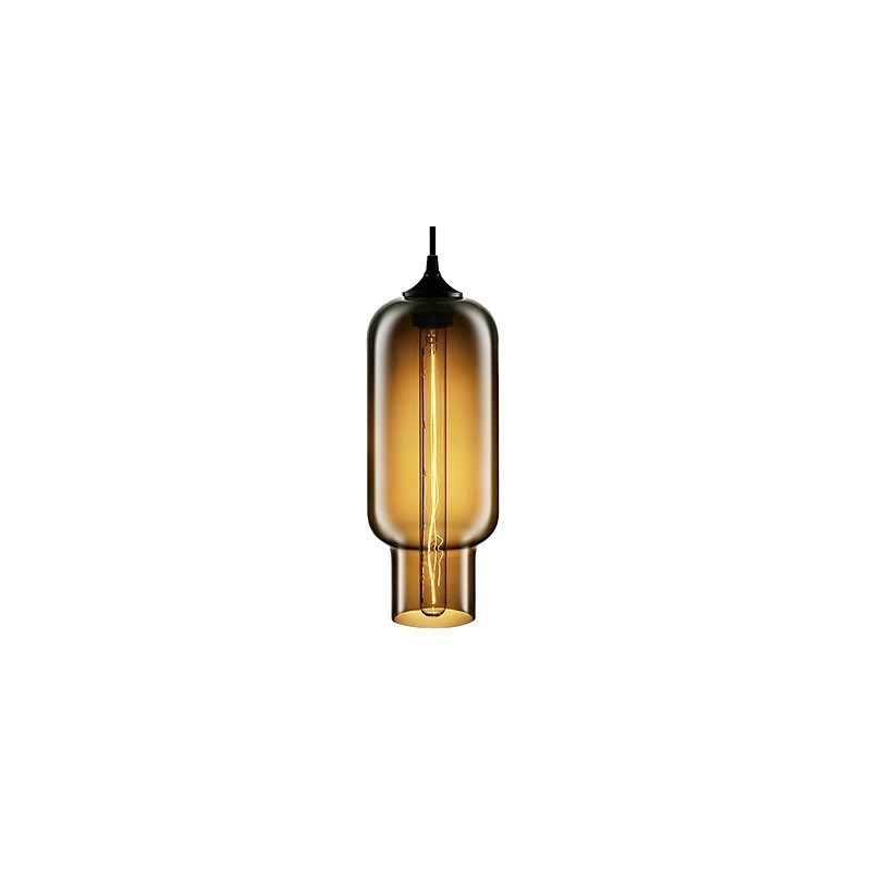 Moderne 70-W-Pendelleuchte aus Glas im braunen Blasendesign