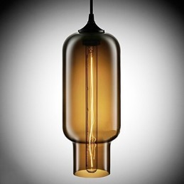 Moderne 70-W-Pendelleuchte aus Glas im braunen Blasendesign