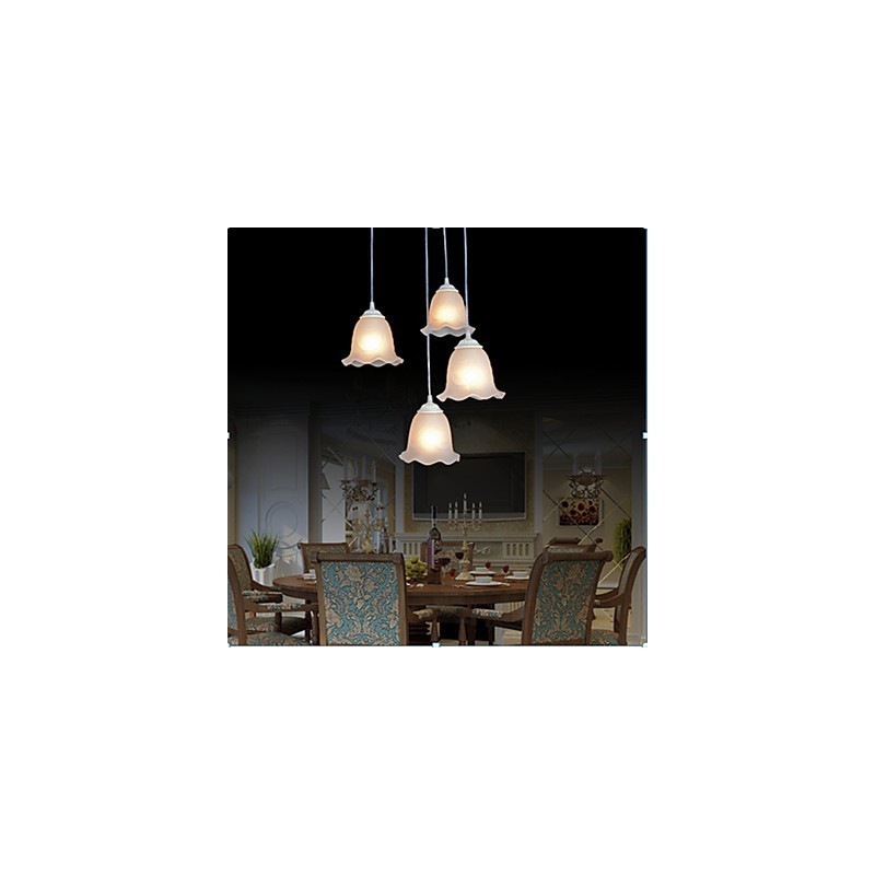 Pendelleuchte Vier Lichter Weiß Europäisch Retro Klassisch