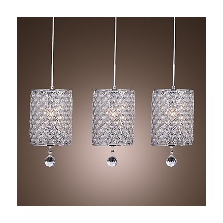 Moderne zeitgenössische Kristall Chrom Metall Pendelleuchte Moderne zeitgenössische Kristall Chrom Metall Pendelleuchte