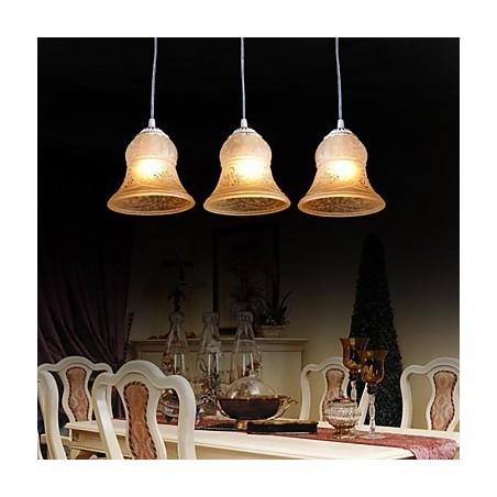 Weiß Anhänger Drei Lichter Muster Glas Schatten Hand Vergoldet Europäischen Retro Weiß Anhänger Drei Lichter Muster Glas Schatten Hand Vergoldet Europäischen Retro