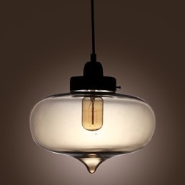 Transparente Glas-Pendelleuchte im braunen Blasen-Design