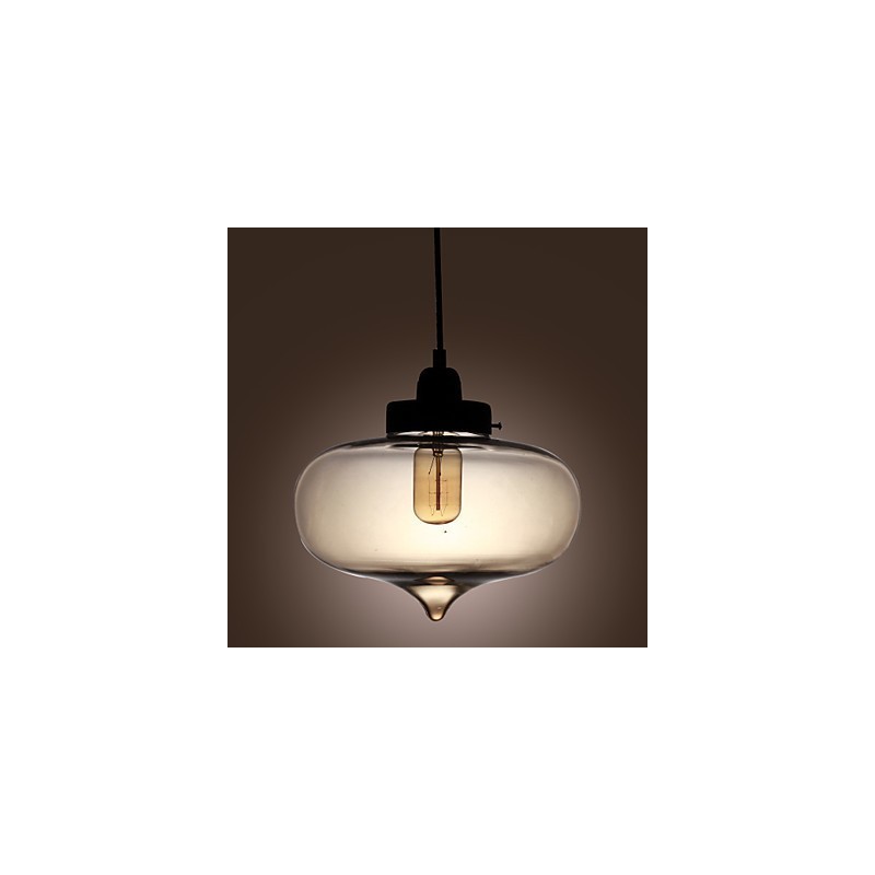 Transparente Glas-Pendelleuchte im braunen Blasen-Design