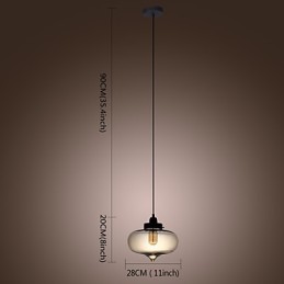 Transparente Glas-Pendelleuchte im braunen Blasen-Design