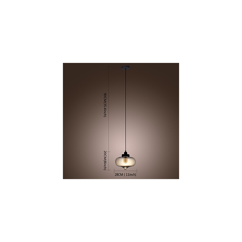 Transparente Glas-Pendelleuchte im braunen Blasen-Design