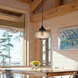 Transparente Glas-Pendelleuchte im braunen Blasen-Design