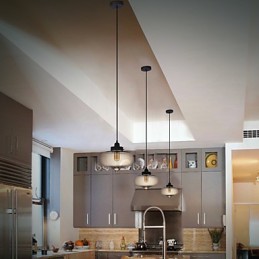 Transparente Glas-Pendelleuchte im braunen Blasen-Design