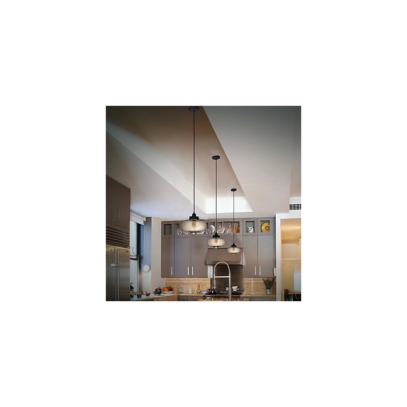 Transparente Glas-Pendelleuchte im braunen Blasen-Design