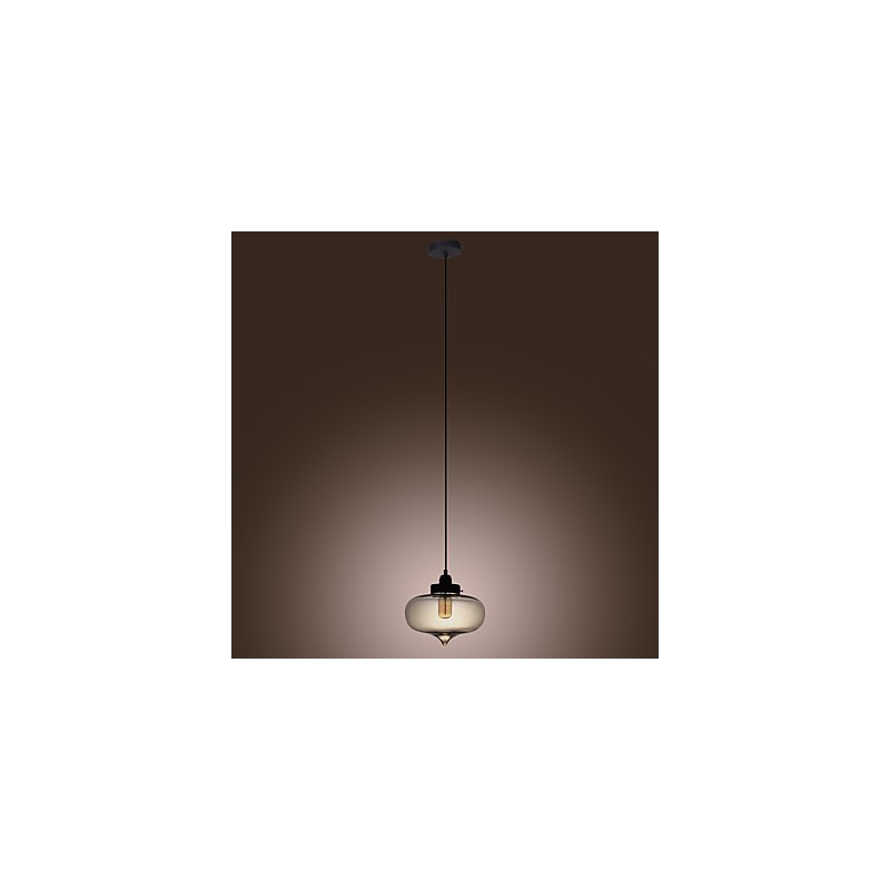 Transparente Glas-Pendelleuchte im braunen Blasen-Design
