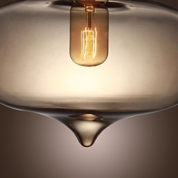 Transparente Glas-Pendelleuchte im braunen Blasen-Design