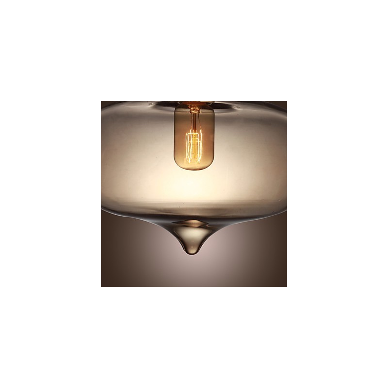 Transparente Glas-Pendelleuchte im braunen Blasen-Design
