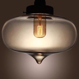 Transparente Glas-Pendelleuchte im braunen Blasen-Design