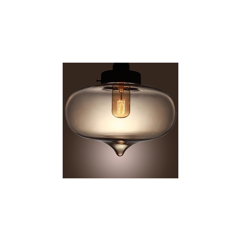 Transparente Glas-Pendelleuchte im braunen Blasen-Design