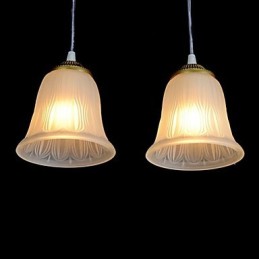 Bronze Anhänger Vier Lichter Muster Glasschirm Europäischen Retro Klassisch