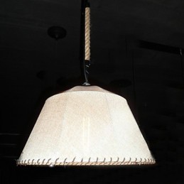 Pendelleuchte im nordamerikanischen Retro-Stil mit 1 Licht und Stoffschirm