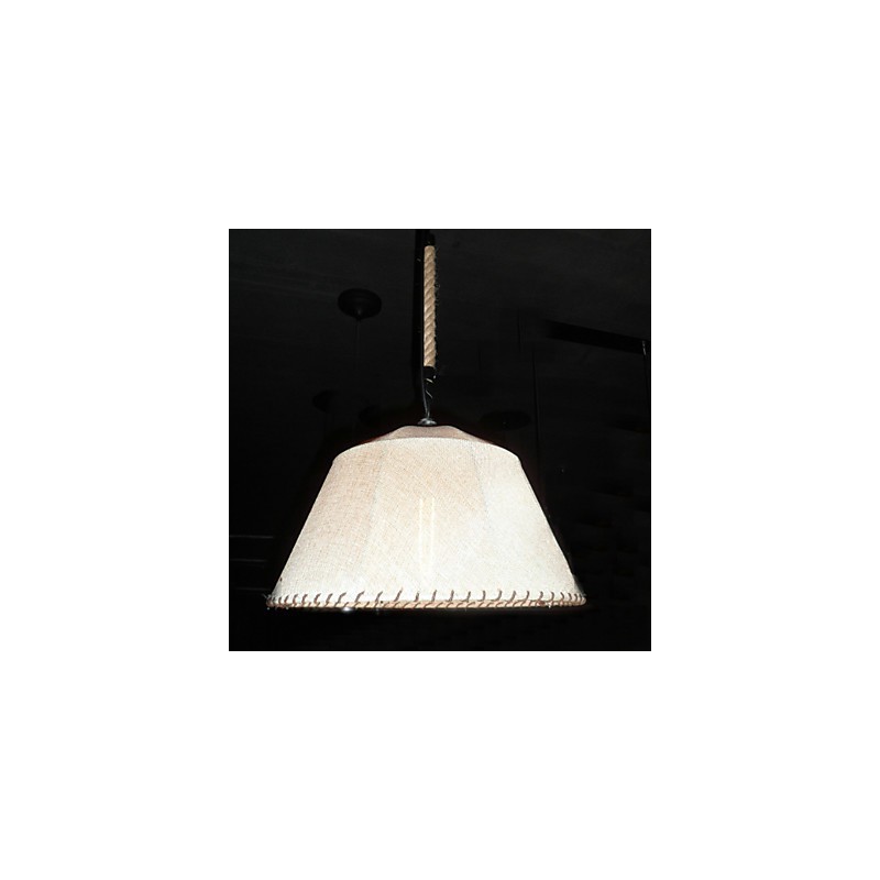 Pendelleuchte im nordamerikanischen Retro-Stil mit 1 Licht und Stoffschirm