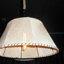 Pendelleuchte im nordamerikanischen Retro-Stil mit 1 Licht und Stoffschirm