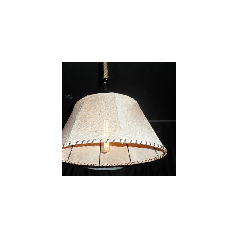 Pendelleuchte im nordamerikanischen Retro-Stil mit 1 Licht und Stoffschirm
