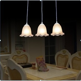 Pendelleuchte Drei Lichter Weiß Europäische Retro Klassisch