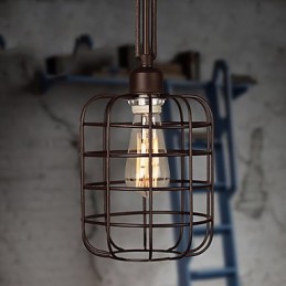 Pendelleuchte aus Metall im Mini-Retro-Stil mit Malerei