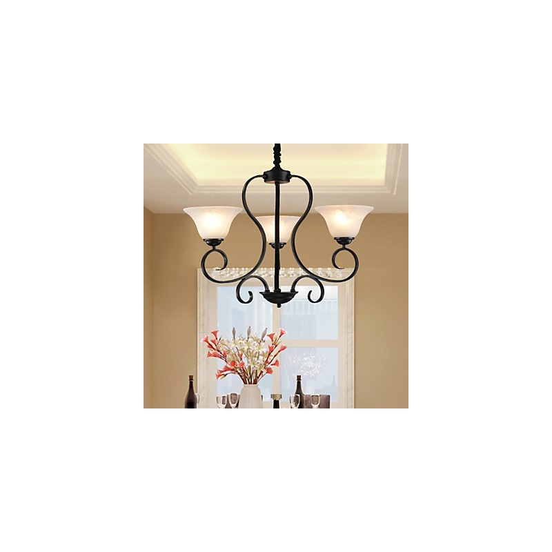 3 Lichter Retro Kronleuchter Country Metall