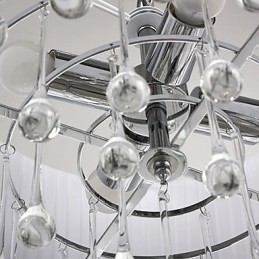 Moderne 4-flammige Pendelleuchte aus Kristall mit schwarzem Schirm