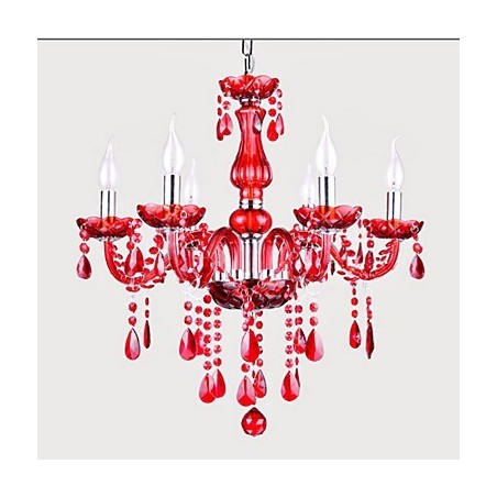 Kronleuchter Rot Kristall Luxus Modern 6 Lichter Kronleuchter Rot Kristall Luxus Modern 6 Lichter