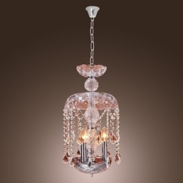 Moderne Kristall-Pendelleuchte mit 3 Lichtern im Glasschirm
