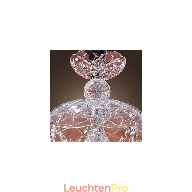 Moderne Kristall-Pendelleuchte mit 3 Lichtern im Glasschirm