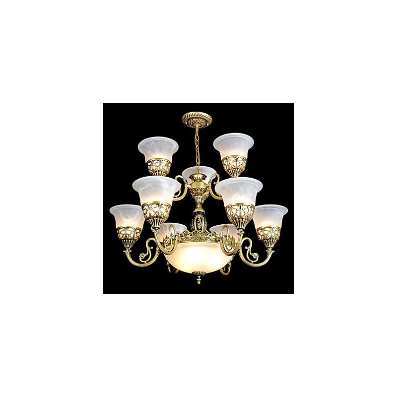 Traditioneller klassischer Vintage-Retro-Kronleuchter aus Bronzemetall