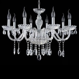 8 Licht Der Stil des Palastes Glas Kronleuchter mit Kerze Birne
