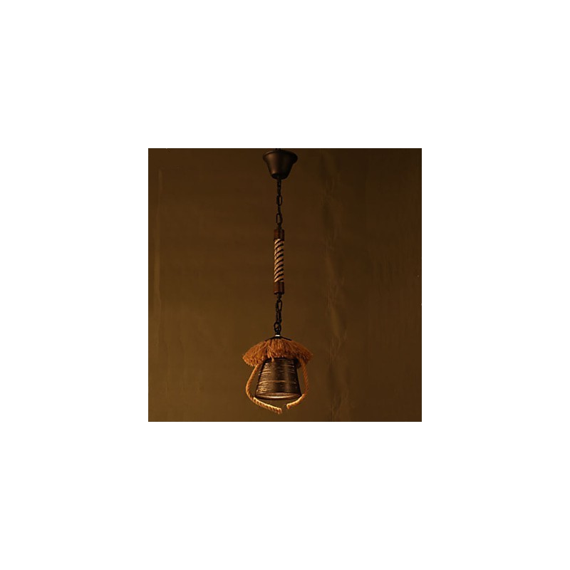 American Country Retro Hanf Keramik Lampe