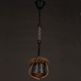 American Country Retro Hanf Keramik Lampe