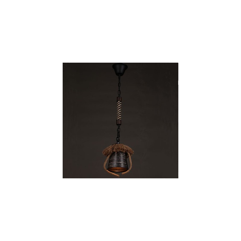American Country Retro Hanf Keramik Lampe