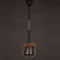 American Country Retro Hanf Keramik Lampe