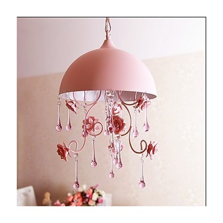 Eine kleine rosa Rose Garten Kronleuchter Lampe Iron Princess Eine kleine rosa Rose Garten Kronleuchter Lampe Iron Princess