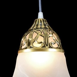 Bronze-Anhänger mit drei Lichtern, Moiré-Glas, europäischer Klassiker
