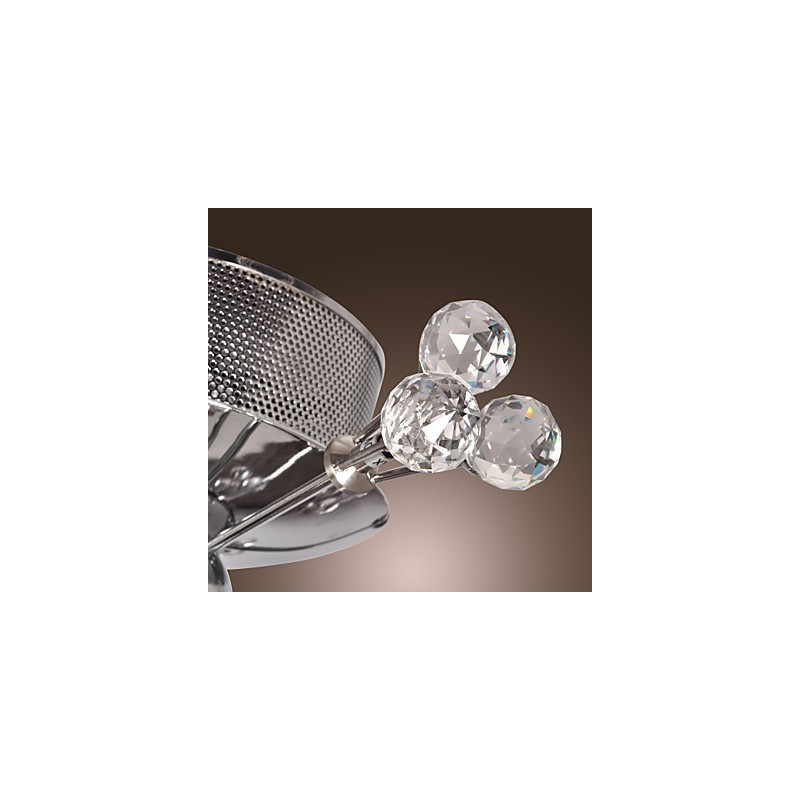 Moderne zeitgenössische Kristall Chrom Metall Unterputz