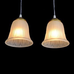 Bronze Anhänger Drei Lichter Muster Glas Schatten Europäischen Retro Klassische