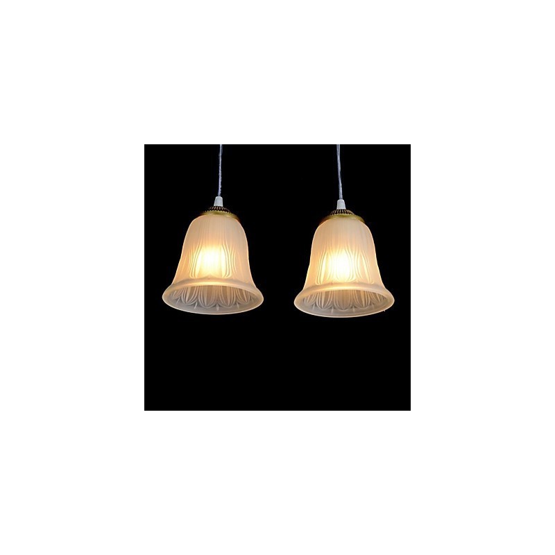 Bronze Anhänger Drei Lichter Muster Glas Schatten Europäischen Retro Klassische