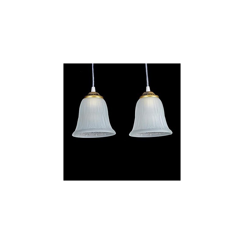 Bronze Anhänger Drei Lichter Muster Glas Schatten Europäischen Retro Klassische