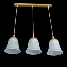 Bronze Anhänger Drei Lichter Muster Glas Schatten Europäischen Retro Klassische