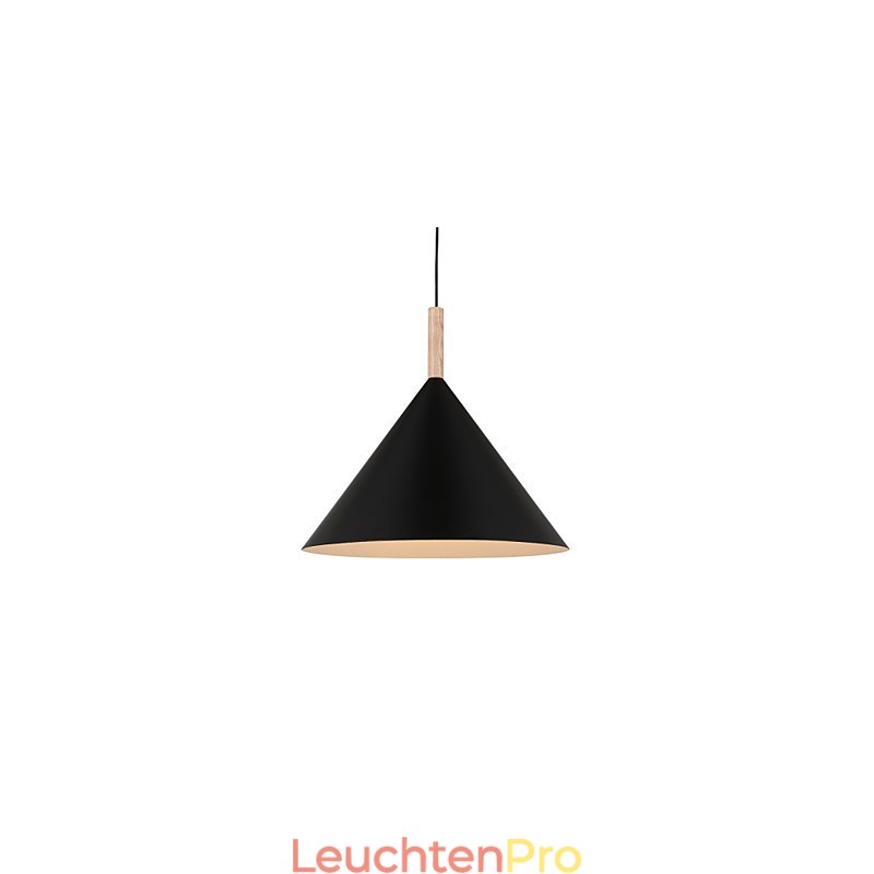 Mini Künstlerische Kegel Pendelleuchte 1 Licht Mordern Simplicity Finish Schwarz Weiß Aluminium & Holz Droplight