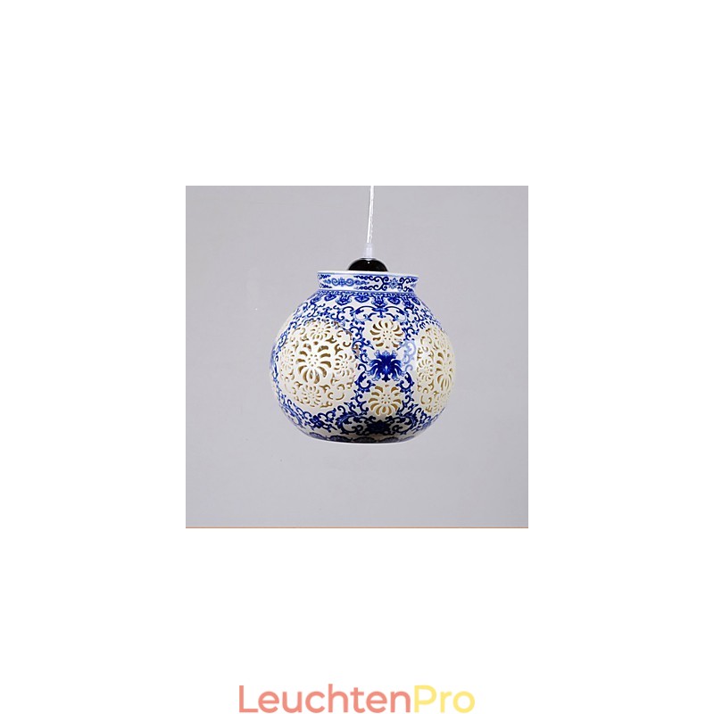 Retro Keramik lampe lampe Treppe Blau Single Head Kronleuchter Kreative