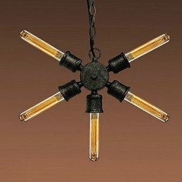 Pendelleuchte aus Metall im Retro-Stil